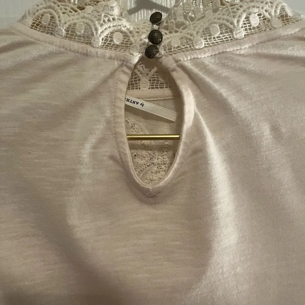 Anthropologie Embellished Sleeve Blouse NWOT